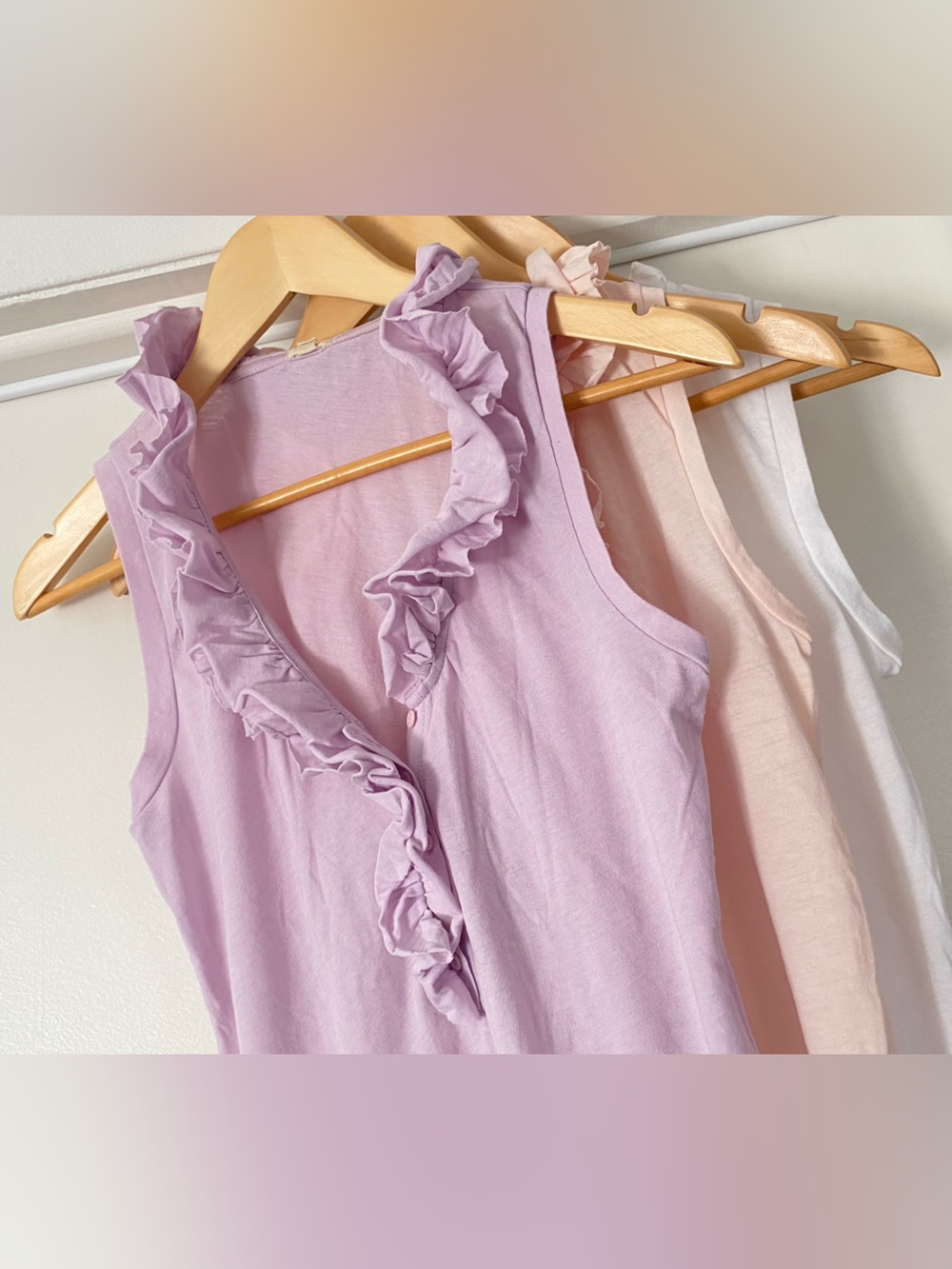J. Crew Three UNWORN Lightweight Ruffle Camis Size Small LOT of 3